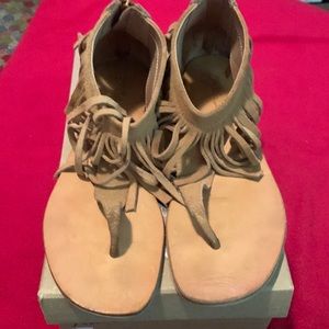 Tan suede Rebels Lora sandals